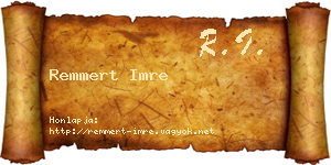 Remmert Imre névjegykártya